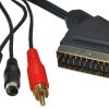 Кабел SCART към 2xRCA+1xS-VHS