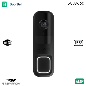 AJAX IP камера 5.0 MP Doorbell 66391.125.BL1 (цвят: черен)