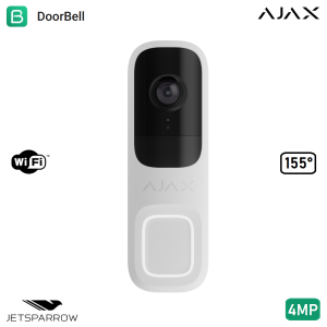 AJAX IP камера 5.0 MP Doorbell 66390.125.WH1 (цвят: бял)